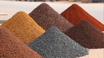 Vibrant Mounds of Colored Granules for Construction and Crafting Use