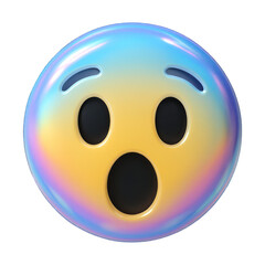 Fototapeta premium PNG Colorful shocked emoji illustration.