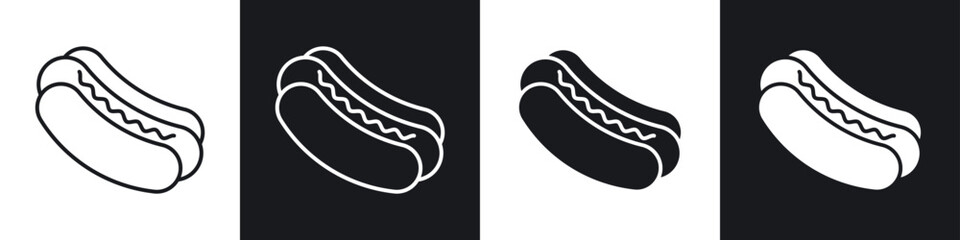 Hot dog icon vector - Sign or Symbol collection