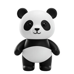 Naklejka premium Charming 3D rendered panda bear standing with a friendly expression, perfect for kids' content