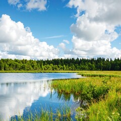 Scenic lake and forest landscape (2)