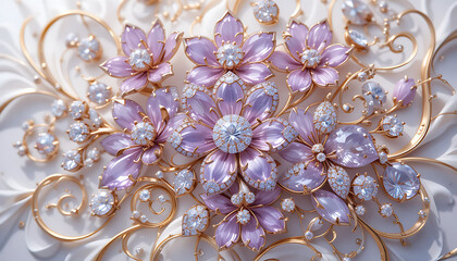 Elegant Diamond Floral Arrangement Design.