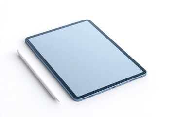 Sleek tablet with stylus on clean surface showcases modern techn