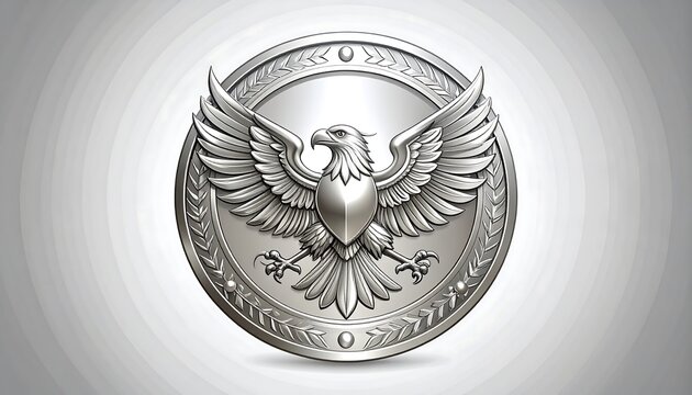 Silver eagle shield emblem