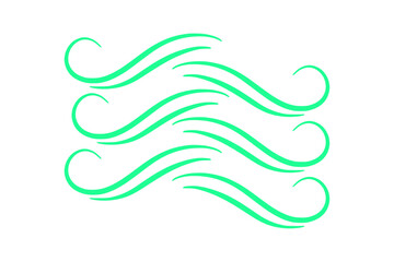 Abstract Green Wave Swirls Design Element Background