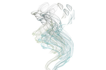 Abstract Teal and Gold Swirling Energy Design