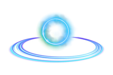 Abstract Neon Orb Glowing Energy Cosmic Ring Futuristic Design