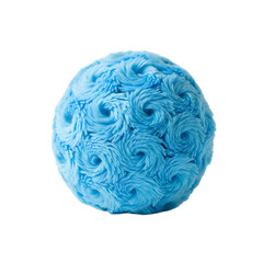 Abstract Blue Swirl Sphere Against Black Backdrop Gentle Curves and Textured Surface Design Element for Creative Projects