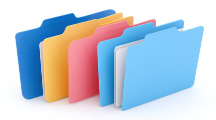 Colorful folders arranged in row symbolize organization and preparation for back to school for adults