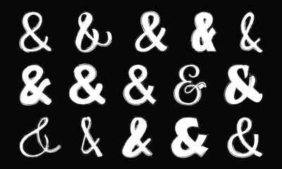 Black ampersand symbol, union sign and