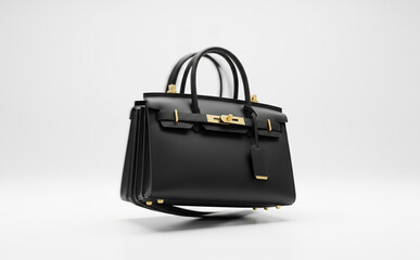 360 Degree Product Render Of A Designer Handbag Spinning On White Surface