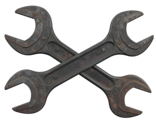 Crossbones made of wrenches – Realistic crossed wrenches 