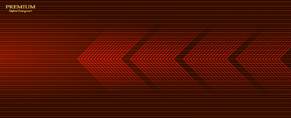 red abstract background with glowing arrow lines. Modern red geometric lines design. Technology futuristic concept. Horizontal banner template. Suit for cover, header, poster, banner, web © Gus
