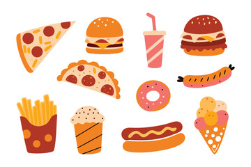 Delicious Feast: This image showcases a delectable assortment of comfort food and culinary delights, inviting the viewer on a visual journey through savory snacks and sweet treats.