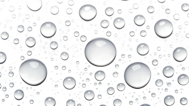 Macro view of water droplets on a dark surface creating a reflective and textured pattern