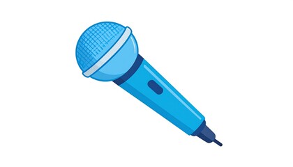 Simple blue microphone icon
