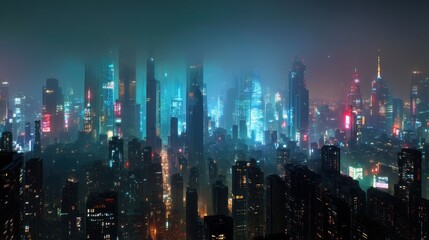 Fototapeta premium night city lights