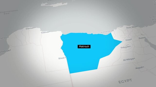 Matrouh Governorate Border Map Animation Egypt Administrative Region.
