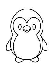 Obraz premium Cute Christmas Penguin in Monochrome Style