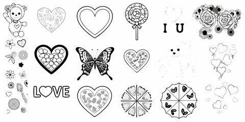 Collection of valentine s day and love themed illustrations