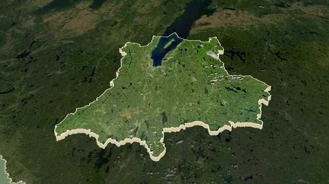 Jonkoping region, Sweden, extruded. Map animation