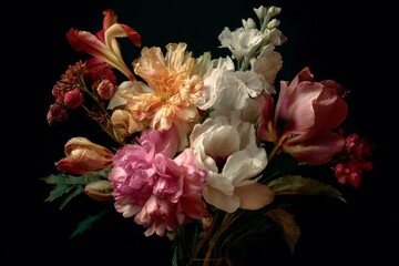 Floral Arrangement with Tulips, Peonies, and Lilies