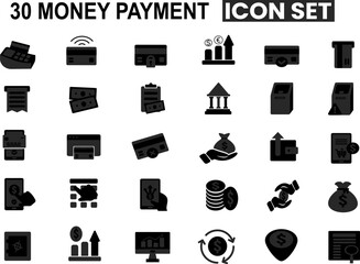 The activity icon while shopping are related to digital financial transactions to start the process of paying, sending, or receiving money.