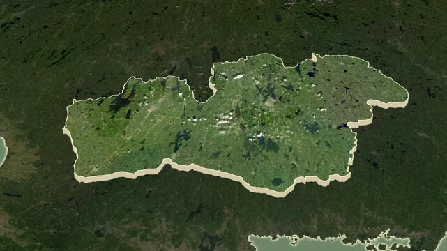 Kronoberg region, Sweden, extruded. Map animation