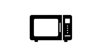 Microwave Oven Black Silhouette for Kitchen Appliance and Modern Cooking
