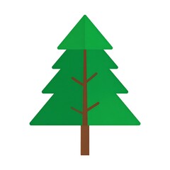 Fototapeta premium Simple green Christmas tree icon