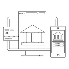 Mobile Internet Banking Transaction Vector Illustration