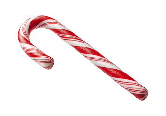 Candy cane isolated on a transparent background in PNG format.