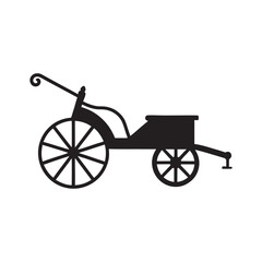 Fototapeta premium Farm Plow With Wooden Handle Silhouette Illustration
