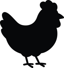 Silhouette chicken black farm animal poultry vector illustrator