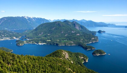 Obraz premium Scenic mountain and water vista