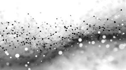 Elegant Monochrome Plexus of Interconnected Nodes with Soft Bokeh.