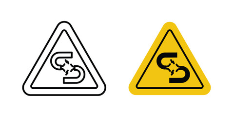 Short circuit icons. Illustration of outline icons