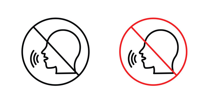 No talking signs. Illustration of outline icons