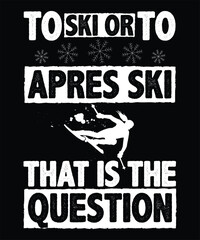 Humorous Winter Skiing T-Shirt Design Featuring an Action Skier Silhouette and Playful Text