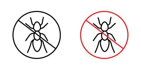 No parasitic insects signs. Illustration of outline icons