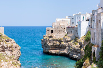 Lama Monachile Bay view in Polignano a Mare Town of Italy