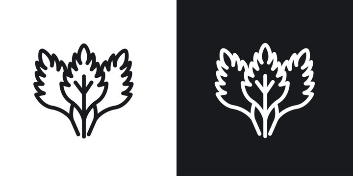 Mint icons. Illustration of outline icons
