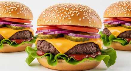 hamburger on a black background