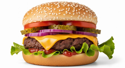 hamburger on black background