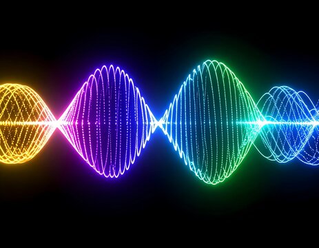 Vibrant, colorful sound waves