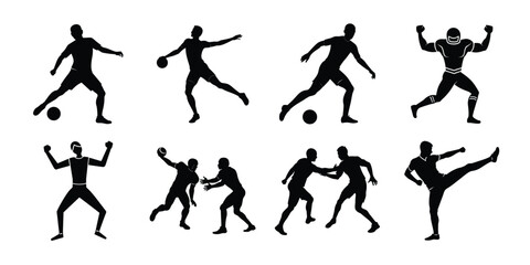 Vector art of collection of diverse sports silhouettes isolated on white background