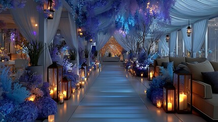 Obraz premium Whimsical lantern garden wedding theme high resolution wallpaper