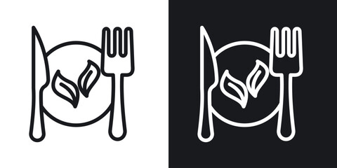 Healthy food icons. Illustration of outline icons