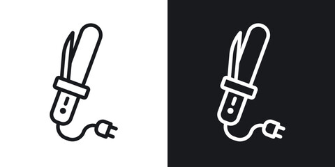 Hair curler icons. Illustration of outline icons
