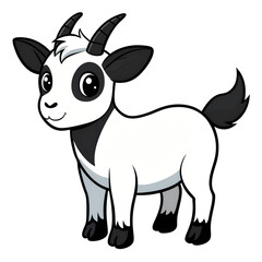 Naklejka premium goat on a white background , Goat Farm Animal Outline, vector illustration of a cartoon sheep